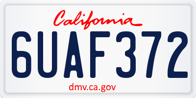 CA license plate 6UAF372