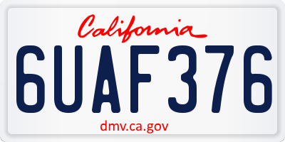 CA license plate 6UAF376