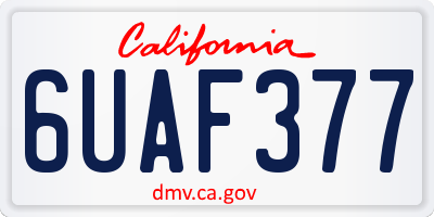 CA license plate 6UAF377