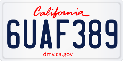 CA license plate 6UAF389