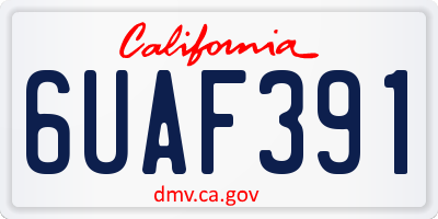 CA license plate 6UAF391