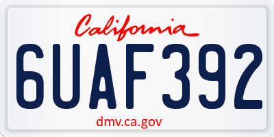 CA license plate 6UAF392