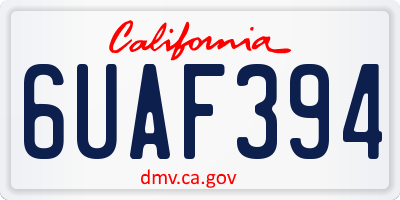 CA license plate 6UAF394