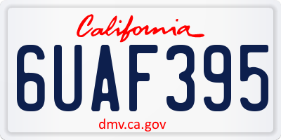 CA license plate 6UAF395