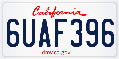 CA license plate 6UAF396