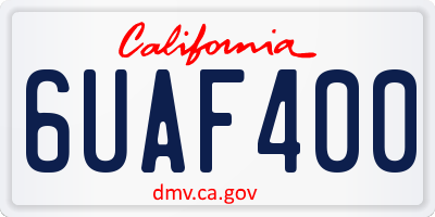 CA license plate 6UAF400