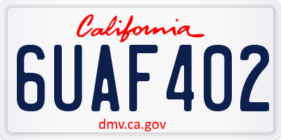 CA license plate 6UAF402