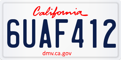 CA license plate 6UAF412