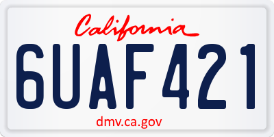 CA license plate 6UAF421