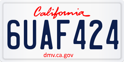 CA license plate 6UAF424