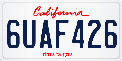 CA license plate 6UAF426