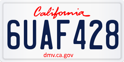 CA license plate 6UAF428