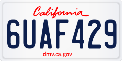 CA license plate 6UAF429