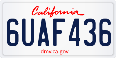 CA license plate 6UAF436