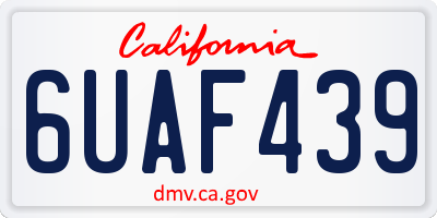 CA license plate 6UAF439