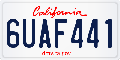 CA license plate 6UAF441