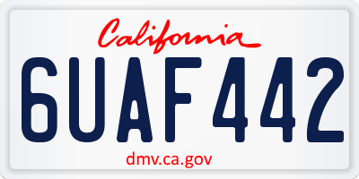 CA license plate 6UAF442