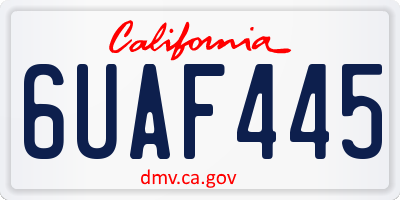 CA license plate 6UAF445