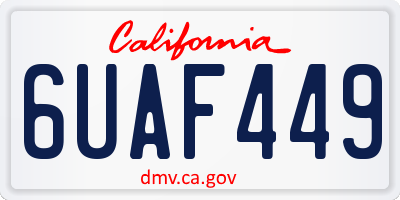 CA license plate 6UAF449