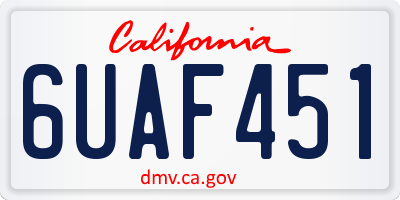 CA license plate 6UAF451