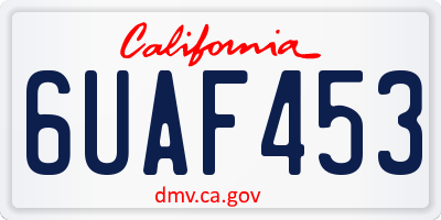 CA license plate 6UAF453