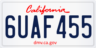 CA license plate 6UAF455