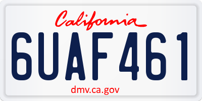 CA license plate 6UAF461