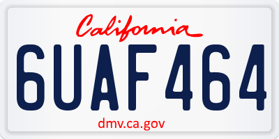 CA license plate 6UAF464