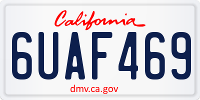CA license plate 6UAF469