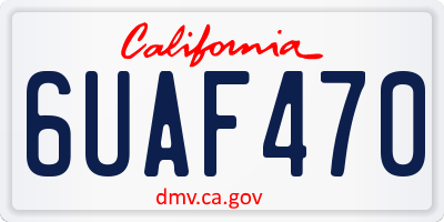 CA license plate 6UAF470