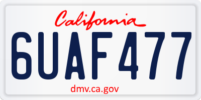 CA license plate 6UAF477