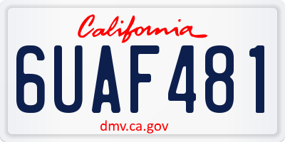 CA license plate 6UAF481
