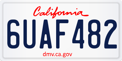 CA license plate 6UAF482