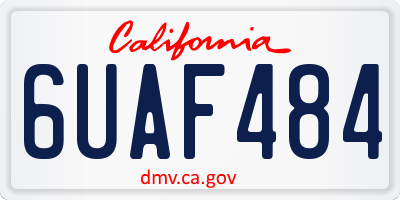 CA license plate 6UAF484