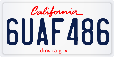 CA license plate 6UAF486