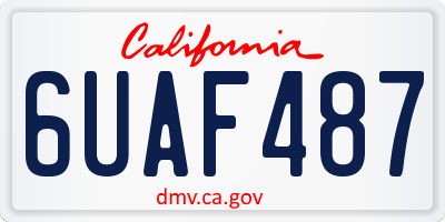 CA license plate 6UAF487