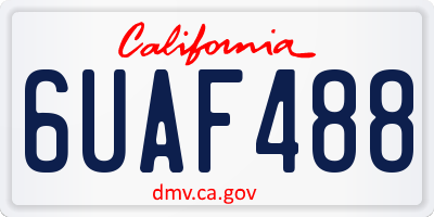 CA license plate 6UAF488