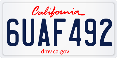 CA license plate 6UAF492
