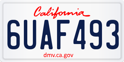 CA license plate 6UAF493