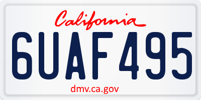 CA license plate 6UAF495