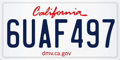 CA license plate 6UAF497