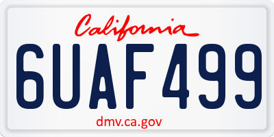 CA license plate 6UAF499