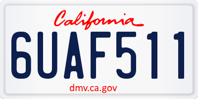 CA license plate 6UAF511