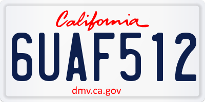 CA license plate 6UAF512