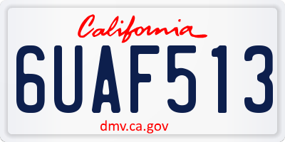 CA license plate 6UAF513
