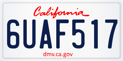 CA license plate 6UAF517