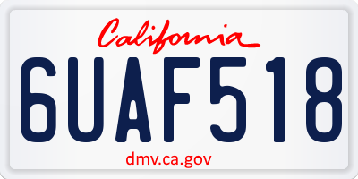 CA license plate 6UAF518
