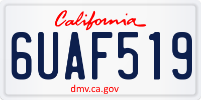 CA license plate 6UAF519