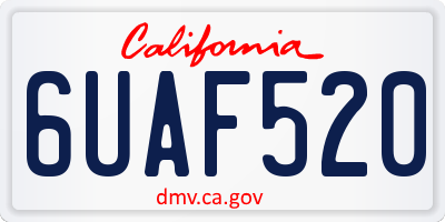 CA license plate 6UAF520