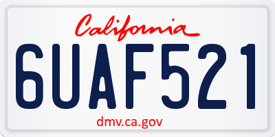 CA license plate 6UAF521